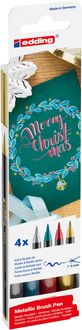 Produktbild: edding 1340 metallic brushpen, Pinselstift 4er-Set Xmas