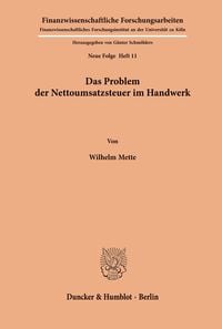 Produktbild: Das Problem der Nettoumsatzsteuer im Handwerk.