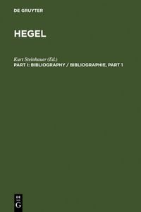 Produktbild: Hegel Bibliography / Hegel Bibliographie. [Part I]