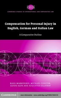 Produktbild: Compensation for Personal Injury in English, German and Italian Law