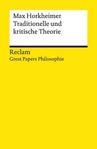 Produktbild: Traditionelle und kritische Theorie