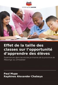 Produktbild: Effet de la taille des classes sur l'opportunit&eacute; d'apprendre des &eacute;l&egrave;ves