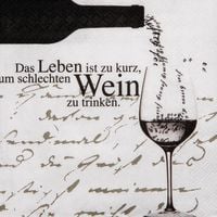 Produktbild: R&auml;der Vino Serviette "Das Leben ist zu kurz, um schlechten Wein zu trinken."