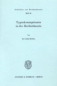 Produktbild: Typuskonzeptionen in der Rechtstheorie.
