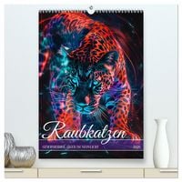 Produktbild: Raubkatzen - Geschmeidige J&auml;ger im Neonlicht (hochwertiger Premium Wandkalender 2026 DIN A2 hoch), Kunstdruck in Hochglanz