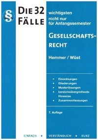 Produktbild: Die 32 wichtigsten F&auml;lle Gesellschaftsrecht