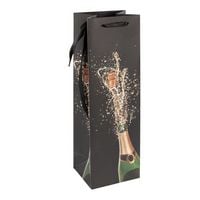 Produktbild: Idena Flaschentasche Sektflasche schwarz 12x39x10cm 210g/m&sup2;