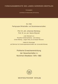 Produktbild: Politische Erwachsenenbildung der Gewerkschaften in Nordrhein-Westfalen 1976 &ndash; 1980