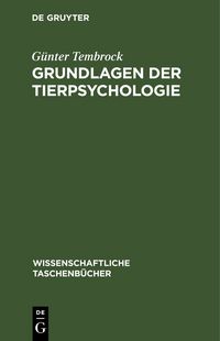 Produktbild: Grundlagen der Tierpsychologie
