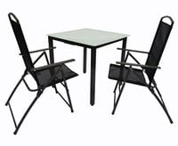 Produktbild: 3-tlg Sitzgruppe Gartenm&ouml;bel Tisch St&uuml;hle Set 80M