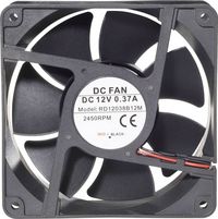Produktbild: TRU Components RD12038B12L Axiall&uuml;fter 12 V/DC 142 m&sup3;/h (L x B x H) 120 x 120 x 38mm