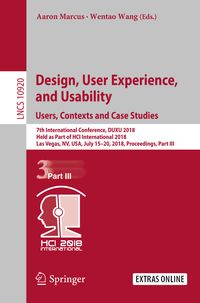 Produktbild: Design, User Experience, and Usability: Users, Contexts and Case Studies