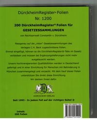 Produktbild: 200 D&uuml;rckheimRegister&reg;-FOLIEN f&uuml;r STEUERGESETZE, Habersack u.a; zum Einheften und Unterteilen der roten Gesetzessammlungen