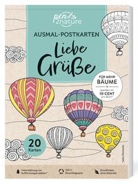 Produktbild: Ausmal-Postkarten Liebe Gr&uuml;&szlig;e | 20 Karten