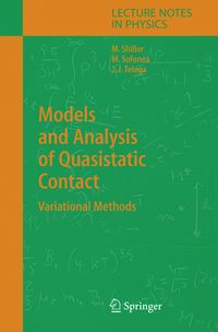 Produktbild: Models and Analysis of Quasistatic Contact