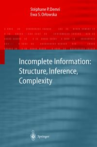Produktbild: Incomplete Information: Structure, Inference, Complexity