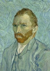 Produktbild: Notizbuch A5 blanko - 100 Seiten 90g/m&sup2; - Hardcover Motiv Selbstportr&auml;t Vincent van Gogh