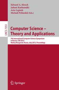 Produktbild: Computer Science -- Theory and Applications