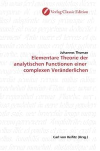 Produktbild: Thomae, J: Elementare Theorie der analytischen Functionen ei