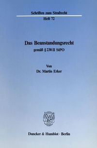 Produktbild: Das Beanstandungsrecht gem&auml;&szlig; &sect; 238 II StPO.