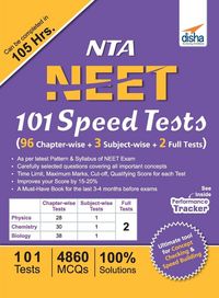 Produktbild: NTA NEET 101 Speed Tests (96 Chapter-wise + 3 Subject-wise + 2 Full)