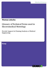 Produktbild: Glossary of Technical Terms used in Electromedical Metrology