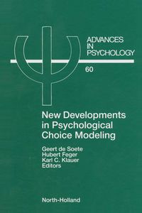 Produktbild: New Developments in Psychological Choice Modeling