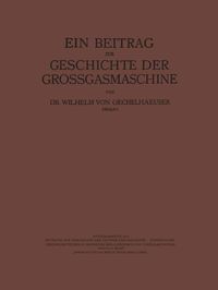 Produktbild: Ein Beitrag zur Geschichte der Grossgasmaschine