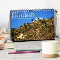 Bhutan - Frieden und Glück im Himalaya (Tischkalender 2024 DIN A5 quer), CALVENDO Monatskalender