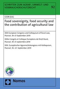 Produktbild: Food sovereignty, food security and the contribution of agricultural law