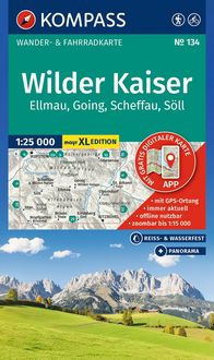 Produktbild: KOMPASS Wanderkarte 134 Wilder Kaiser, Ellmau, Going, Scheffau, S&ouml;ll 1:25.000