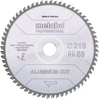 Produktbild: Metabo ALUMINIUM CUT PROFESSIONAL 628443000 Kreiss&auml;geblatt 216 x 30 x 1.8 mm Z&auml;hneanzahl: 58 1 St.