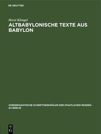 Produktbild: Altbabylonische Texte aus Babylon
