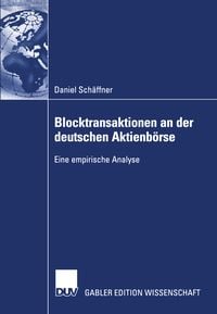 Produktbild: Blocktransaktionen an der deutschen Aktienb&ouml;rse