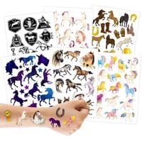 Produktbild: 100 Kinder-Tattoos 'Pferde'
