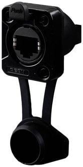 Produktbild: Rean AV RJ45 Feedthrough, horn type, IP65 Airtight RRE8F-Z-012-1 Buchse, Einbau Schwarz 1 St.