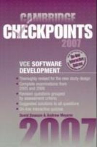 Produktbild: Cambridge Checkpoints VCE Software Development 2007