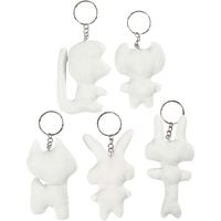 Produktbild: Creativ Company Schl&uuml;sselanh&auml;nger aus Stoff, H 6-10 cm, 5 Stk