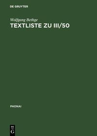 Produktbild: Textliste zu III/50
