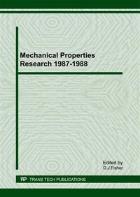 Produktbild: Mechanical Properties Research 1987-1988