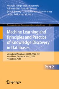Produktbild: Machine Learning and Principles and Practice of Knowledge Discovery in Databases