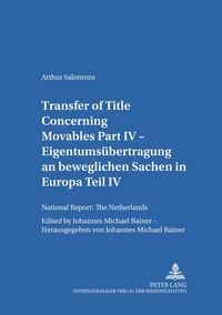 Produktbild: Transfer of Title Concerning Movables Part IV