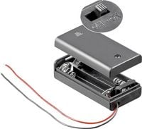 Produktbild: Goobay 12443 Batteriebox 2x Mignon (AA) Kabel (L x B x H) 68.4 x 35.4 x 18.6mm