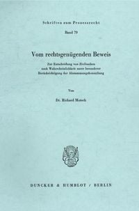 Produktbild: Vom rechtsgen&uuml;genden Beweis.