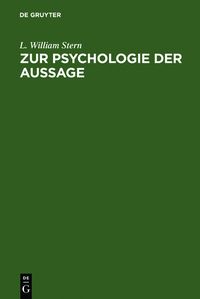 Produktbild: Zur Psychologie der Aussage