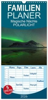 Produktbild: Familienplaner 2026 - Magische N&auml;chte - POLARLICHT mit 5 Spalten (Wandkalender, 21 x 45 cm) CALVENDO