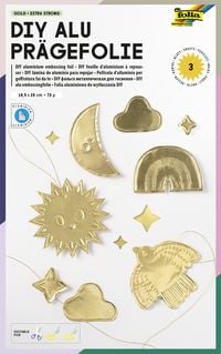 Produktbild: Folia Pr&auml;gefolienmappe 70, 18,5x29cm, 3 Blatt, gold