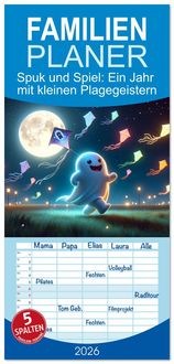 Produktbild: Familienplaner 2026 - Spuk und Spiel: Ein Jahr mit kleinen Plagegeistern mit 5 Spalten (Wandkalender, 21 x 45 cm) CALVENDO