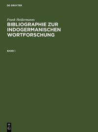 Produktbild: Bibliographie zur indogermanischen Wortforschung 3 Bde.