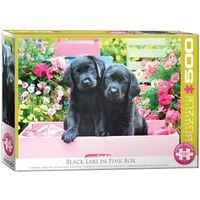 Bild vom Artikel Eurographics 6500-5462 - Schwarze Labradore in einer rosa Schachtel, Puzzle, 500 Teile vom Autor 